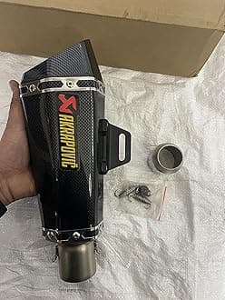 AUTO MT Universal Motorcycle AKRA POVIC Muffler Exhaust Pipe Black Akra povic Full Carbon Exhaust WID DB Killer Universal for All Bikes