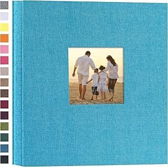 potricher Linen Hardcover Photo Album 4x6 600 Photos Large Capacity for Family Wedding Anniversary Baby Vacation (Blue, 600 Pockets)