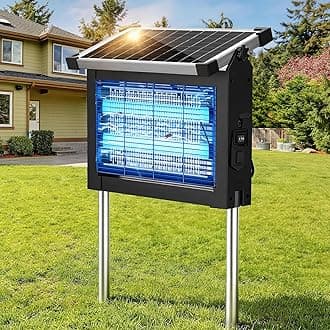 - Solar Bug Zapper Outdoor, Jinyeda 4500V Mosquito Zapper, Waterproof Electric Mosquito Killer, Auto Sensor, Cordless Fly Trap Insect Zapper 4000mAh for Patio Home Backyard Garden Camping
