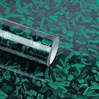 Lypumso Forged Carbon Fiber Vinyl Wraps, High Gloss Car Wrap Vinyl Rolls for DIY, Self-Adhesive Stickers with Air Release Technology for Auto Interior and Exterior (Green Forged Carbon, 2ft x 5ft)