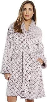 Kimono Robe Velour Chevron Texture Bath Robes for Women