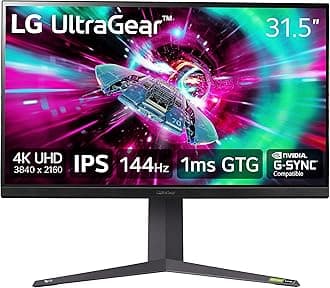 32" Ultragear 4K UHD (3840x2160) Gaming Monitor, 144Hz, 1ms, VESA DisplayHDR 400, G-SYNC and AMD FreeSync Premium, HDMI 2.1, DisplayPort, 4-Pole HP Out DTS HP:X, Tilt/Height/Pivot Stand, Black