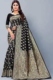 Women's Banarasi Saree Pure Kanjivaram Silk Saree Soft new ladies 2023 Design Wear Pattu Sarees Latest Cotton Party Sari collections With Blouse Piece for Wedding sadi (PARI S-1 MAROON)