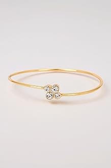 Jewellery Bracelet For Women Gold Plated Stylish Designer Free Size Cuff Kada Bracelet with White Crystals for Girls and Women-301 BR