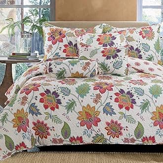 Gypsy Floral Reversible Quilt Bedding Set, Bedspread Coverlet Lightweight for All Seasons (Spring Blooming, King - 3 Piece)