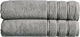 Christy Antalya Large Bath Sheets | Set of 2 | 100% Turkish Cotton | 600GSM | Soft Plush Luxury Bath Towels | 90cm x 150cm | Quick Dry | Storm Grey
