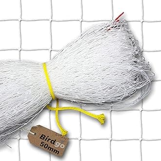 White 50mm 2" Anti Pigeon Netting 5m x 5m - Professional Quality Prevention Control Bird Net (UV-Stabilised, Knotted)