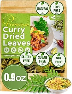 FreshDrinkUS, Premium 0.9oz Curry Leaves, Whole Dried Leaves, 100% Natural, Pure Curry Leaves, Hand-made, Wildcrafted, Indian Spice for Cooking, Curry Leaf Dried, No Additives, No Gluten, Vegan
