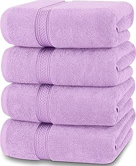 Utopia Towels - Bath Towels Set, Lavender - Premium 600gsm 100% Ring Spun Cotton - Quick Drying, Highly Absorbent, Soft Towels, Perfect for Everyday Use (4-Pack)