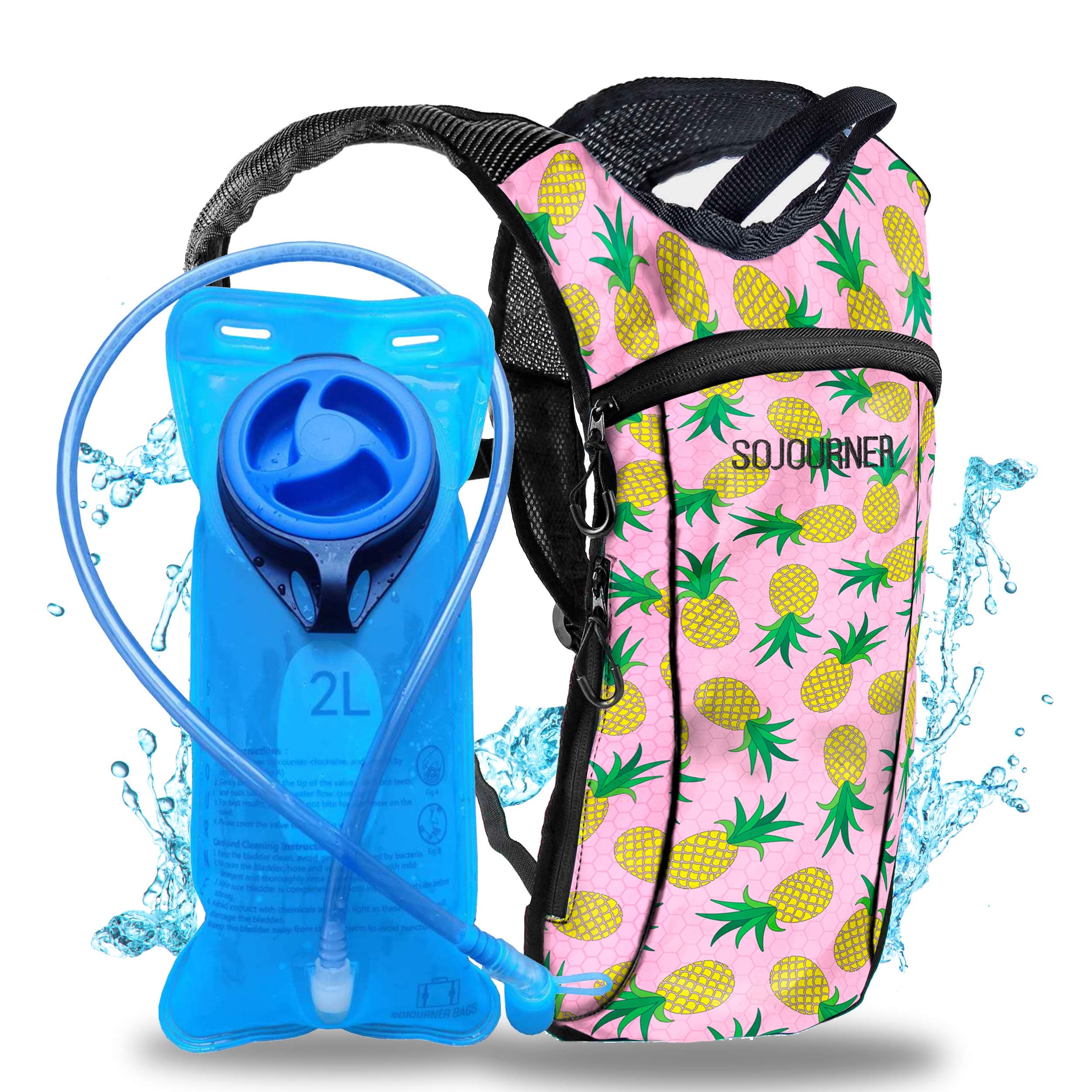 Sojourner Hydration Pack, Hydration Backpack - Water Backpack with 2l Hydration Bladder, Festival Essential - Rave Hydration Pack Hydropack Hydro for Hiking, Running, Biking, Festival Gear