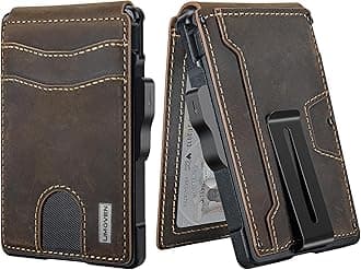 Wallet for Men - with Money Clip Slim Leather Slots RFID Blocking Bifold Minimalist Wallet