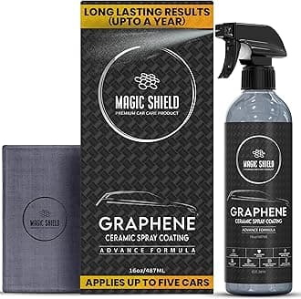 Graphene Ceramic Spray Coating - LAST SO LONG! Quick & Easy for Cars, Motorcycles, Boats & More - Professional-Grade Sealant for Maximum Gloss & Shine - Waterless Wash & Wax - 16oz Bottle