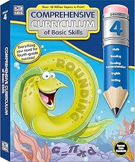 Carson Dellosa Comprehensive Curriculum of Basic Skills 4th Grade Workbook, Reading Comprehension, Language Arts, Spelling, Grammar, Math, and Writing Practice, Classroom or Homeschool Curriculum