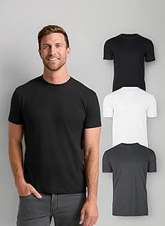 True Classic Mens T-Shirts – Short Sleeve Crew Neck T Shirts for Man, Cotton Blend Plain Novelty Men's T-Shirts, Pack of 3, Variety, XL