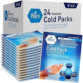 MED PRIDE Instant Cold Pack (5”x 6”) – Set of 24 Disposable Cold Therapy Ice Packs for Pain Relief, Swelling, Inflammation, Sprains, Strained Muscles, Toothache 5'' x 6''