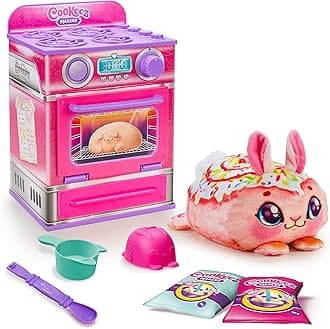 Cookeez Makery Cinnamon Treatz Oven – Interactive Bake & Reveal Oven Playset with Mystery Scented Plush (Cinnamon Pooch, Fondant Feline, or Strawberry Swirl), Mixing Tools, Dough, & Accessories, 5+