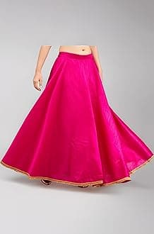 Women's Poly Silk Skirt/Lehenga With 8 Meters Maxi Flare (Double Ghera)