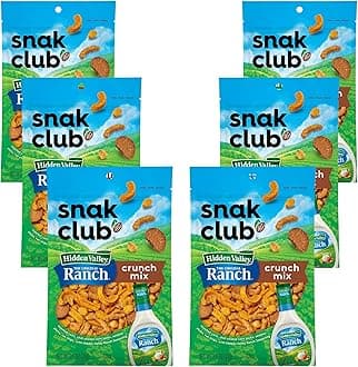 Crunch Mix with Hidden Valley Ranch Seasoning, Toasted Corn, Chili Cheese Corn Jacks, Sesame Sticks, and Rye Chips, Kosher Snack, 2.5 oz Snack Bags, 6 Pack