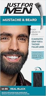 JUST FORMEN Color Gel Mustache & Beard M-55 Real Black 1 Each (Pack of 4)