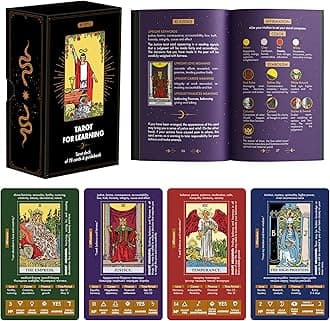Wyspell Learning Tarot - Meaningful Tarot Cards - Meaningful Beginner Tarot Deck - Beginner Tarot Cards with Guide Book