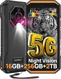 Armor X32 Pro 5G Rugged Smartphone, 16GB+256GB/2TB, 64MP+25MP Night Vision, Android 15, 5.65" NFC 3-Card Slot Outdoor Smart Phone, Waterproof IP68 SIM Free Mobile Phones, Orange