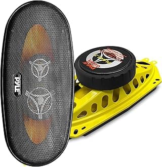 Pyle Car Three Way Speaker System - Pro 4x10 Inch 300 Watt 4 Ohm Mid Tweeter Component Audio Sound Speakers for Car Stereo w/ 45 Oz Magnet, 2.45” Mount Depth Fits Standard OEM - Pyle PLG41.3 (Pair)