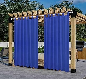 Polyester 300GSM Fabric Waterproof Rain & Sun Blockage Curtains(RoyalBlue 4.5 X 7.5 Feet,Piece of 1) with Top Style Loop Used for Door,Balcony,Outdoor & Indoor Area