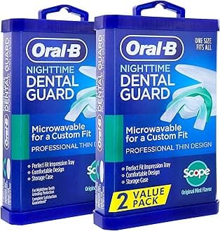 Oral-B Nighttime Dental Guard – Less Than 3-Minutes for Custom Teeth Grinding Protection with Scope Mint Flavor – Made in an FDA Audited USA Facility (2 Pack)