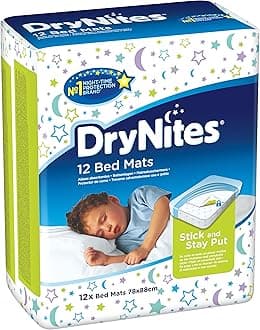 HuggiesDryNites, Bed Mats - 28 Mats Total (4 Packs of 7 Mats) - Disposable Bed Mats for Children and Teens