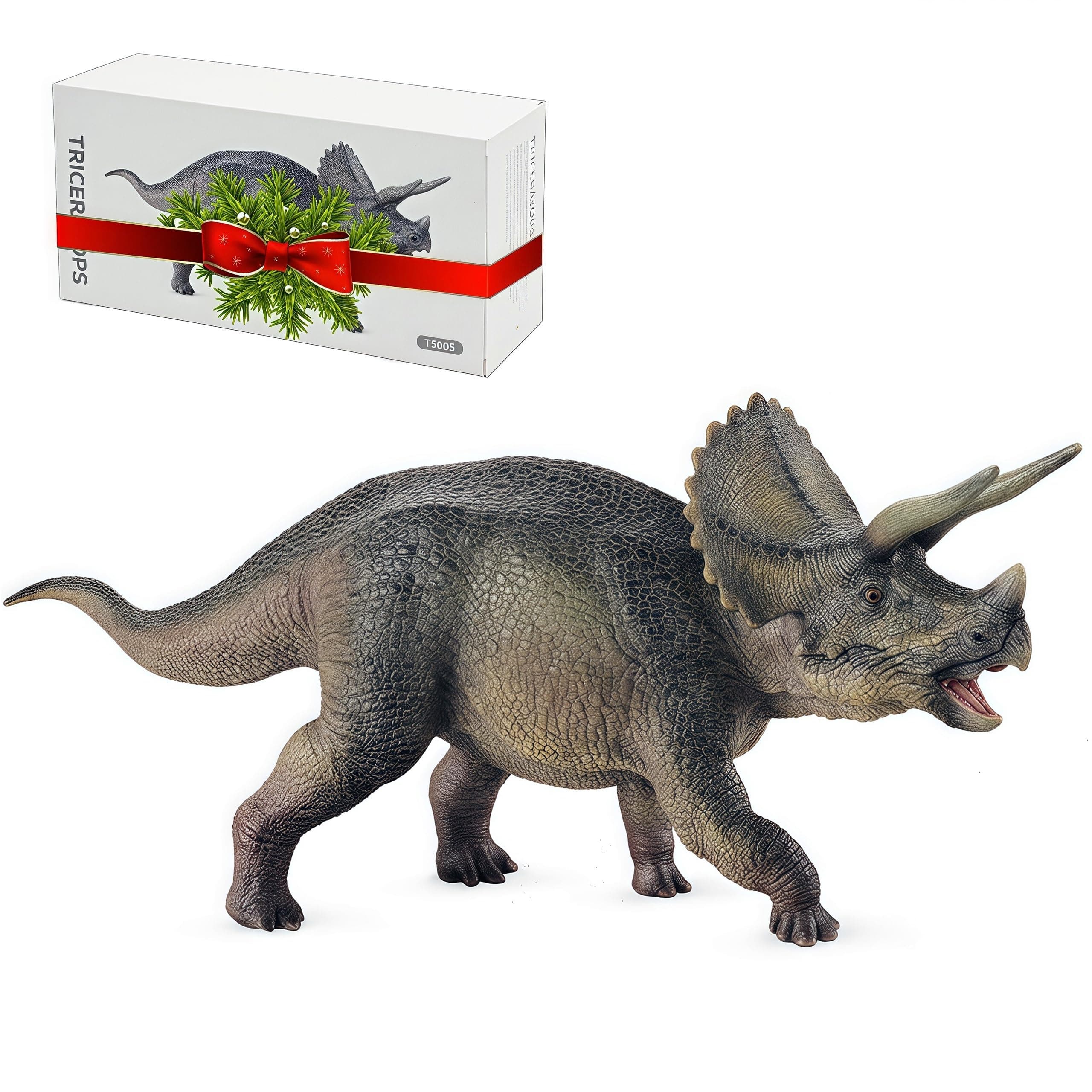 Gemini&Genius Triceratops Action Figure Toy, Triceratops Dinosaur Model Toy, Beautiful and Accurate Sculptures of Dino Toy Figure, Collection, Display & Play for Kids Dino Lover