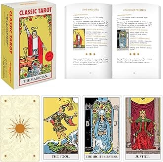 Wyspell Classic Tarot Cards for Beginners - Original Tarot Cards with Guide Book - Beginner Friendly - Traditional Tarot Deck (Light)
