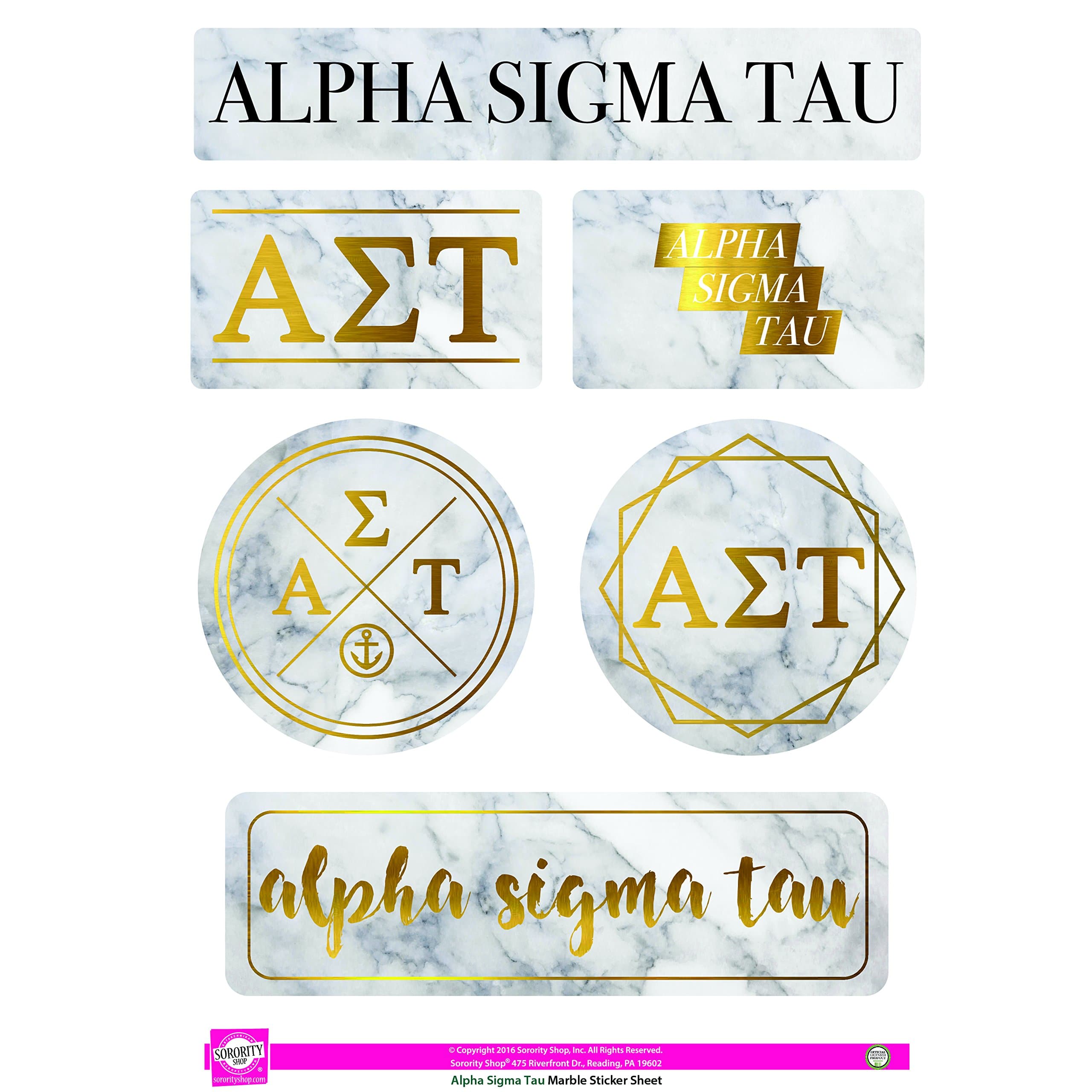 Alpha Sigma Tau - Sticker Sheet - Marble Theme