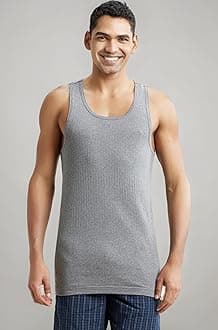 Jockey 9922 Men's Super Combed Cotton Rib Slim Fit Racer Back Styling Round Neck Gym Vest