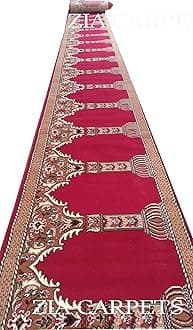 zia carpets Washable ZANAMAZ Prayer Carpet for MASJID (Mosque) & Gallery Carpet with 0.5 INCH Thickness 4 x 15 feet ZANAMAZ Carpet