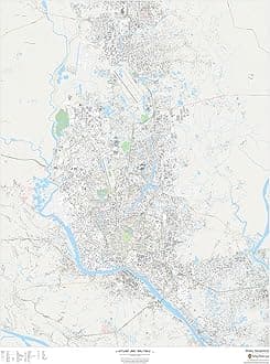 Dhaka, Bangladesh - 36" x 48" Rolled Canvas Wall Map
