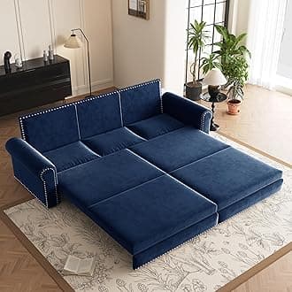 DNChuan 93.7" Chesterfield 3 Seater Pull Out Sofa Bed King Size with Pillows,...