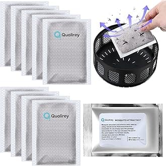 Qualirey 10 Pack Mosquito Attractant in Bulk, Lure for Bug Zapper Bait Refill Compatible with All Mosquito Trap Enhances Catch Rates for Indoor Outdoor Traps, Safe and Long Lasting