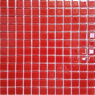 30x30cm Plain Red Glass Mosiac Mosaic Tiles Sheet (MT0022)