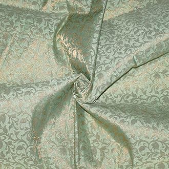 CraftyArt Brocade Art Silk Fabric Mint Green for Home Decor Favor Bag Blouse Skirt Fabric by The Yard, Width is 44” inches (Approx)
