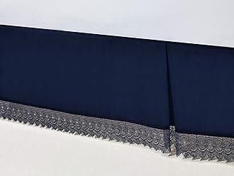 Elegant Comfort ™ Silky-Soft Luxury Lace Fringe Dust Ruffle/Bed Skirt Microfiber Platform Wrinkle and Fade Resistant with 15inch Drop