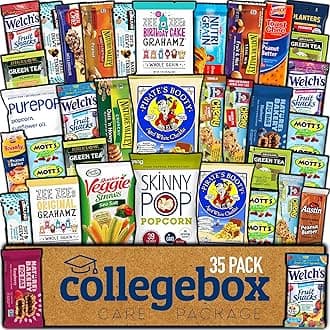 COLLEGEBOX Healthy Snack Box (35 Count) Easter Variety Pack Care Package Gift Basket Kid Men Women Adult Nuts Health Nutrition Assortment College