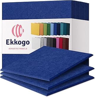 Ekkogo Acoustic Panels 12-Pack Soundproof Wall Panels 12''X12''X0.4'' Sound Panels High Density Sound Dampening Panels - [Admiral Blue Square]