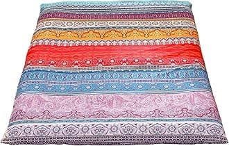 MAXYOYO Mattress Cover for Traditional Japanese Futon Mattress, Futon Floor Mats Cover with Zipper, Super Soft and Machine Washable, Boho Style, Queen