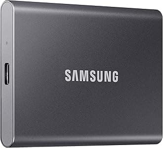 Samsung T7 Portable SSD, 1TB External Solid State Drive, Speeds Up to 1,050MB/s, USB 3.2 Gen 2, Reliable Storage for Gaming, Students, Professionals, MU-PC1T0T/AM, Gray