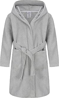 Kids Soft Towel Hooded Robe Cotton Bathrobe for Girls 5-16 Years