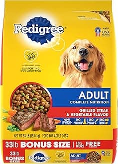 Pedigree Complete Nutrition Adult Dry Dog Food Grilled Steak & Vegetable Flavor, 33 lb. Bag