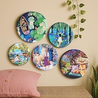 RITUALISTIC Slice Of Life Wall Plates & Paintings | Perfect Home Decor and Wall Decor Items for Your Hall and Living Room | Set of 5 | Gift items
