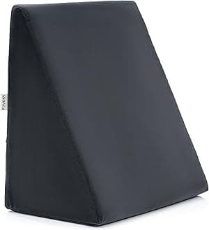 Wedge Pillow | Cushion for Bed, Orthopedic Memory Foam Back Support | for Acid Reflux, Snoring, GERD, Leg Elevation (Dark Grey, 18L x 17.5W x 11H Inch)