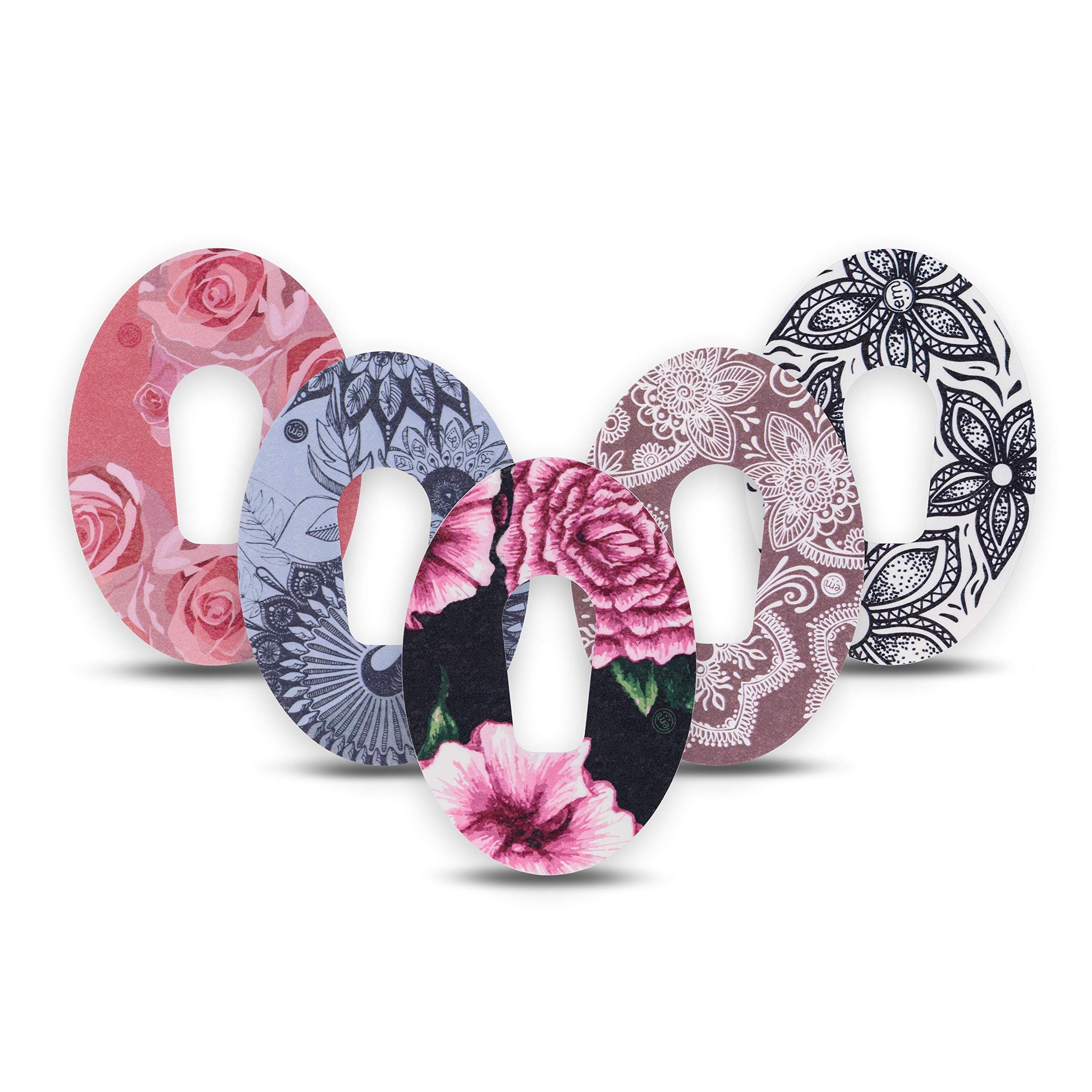 ExpressionMedAdhesive Patch for Dexcom G6 (5-Pack) - Made in The USA, Waterproof, Split Backing, CGM Tape (Floral Variety Pack)