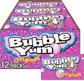 BUBBLE YUM Original Flavor Chewy, Bubble Gum Packs, 2.82 oz (12 Count)